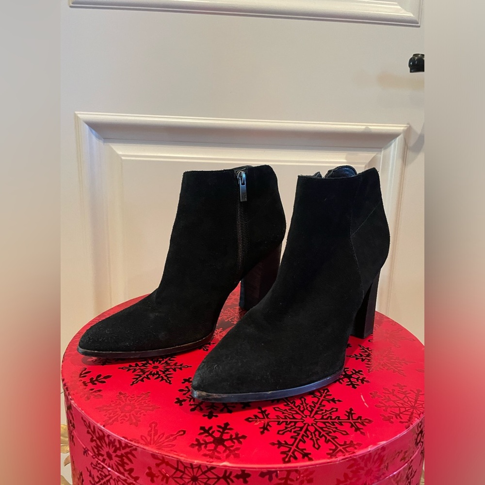 Ivanka Trump Suede Leather Ankle Booties